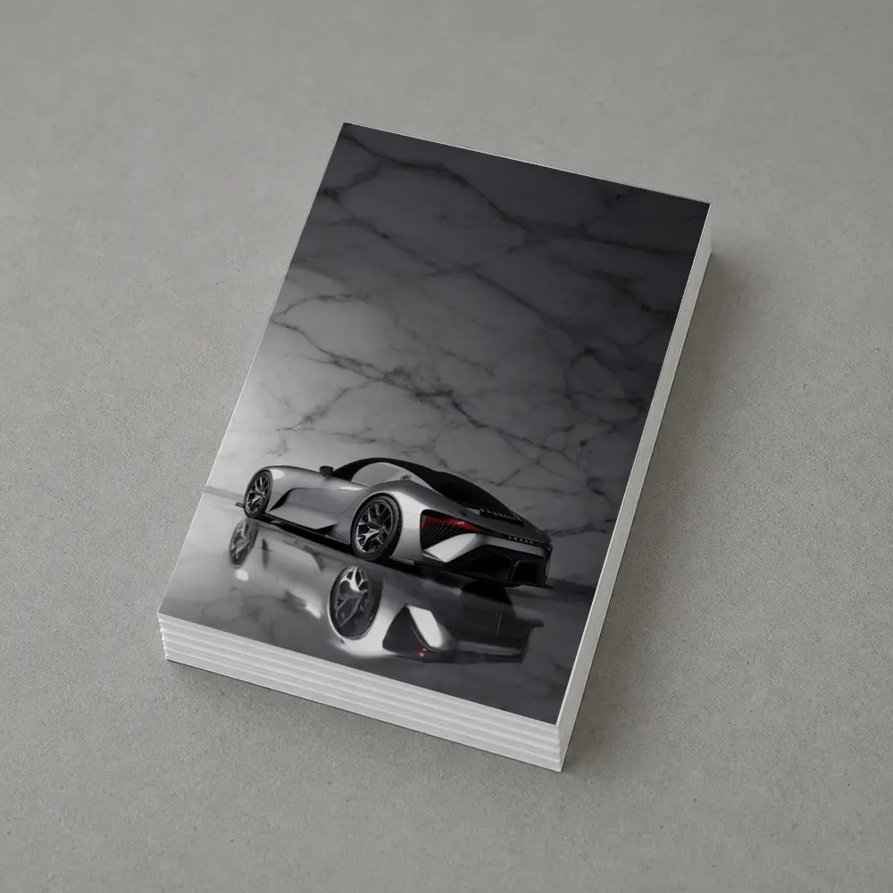 Lexus BEV Sport Concept Silver Marble Background – Postcards