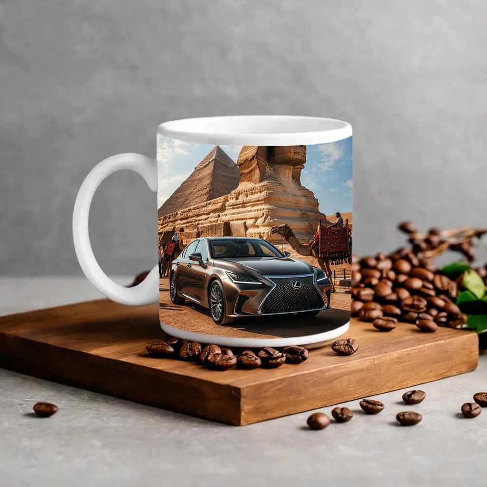Lexus LS Egypt Pyramids Sphinx Desert – Mugs