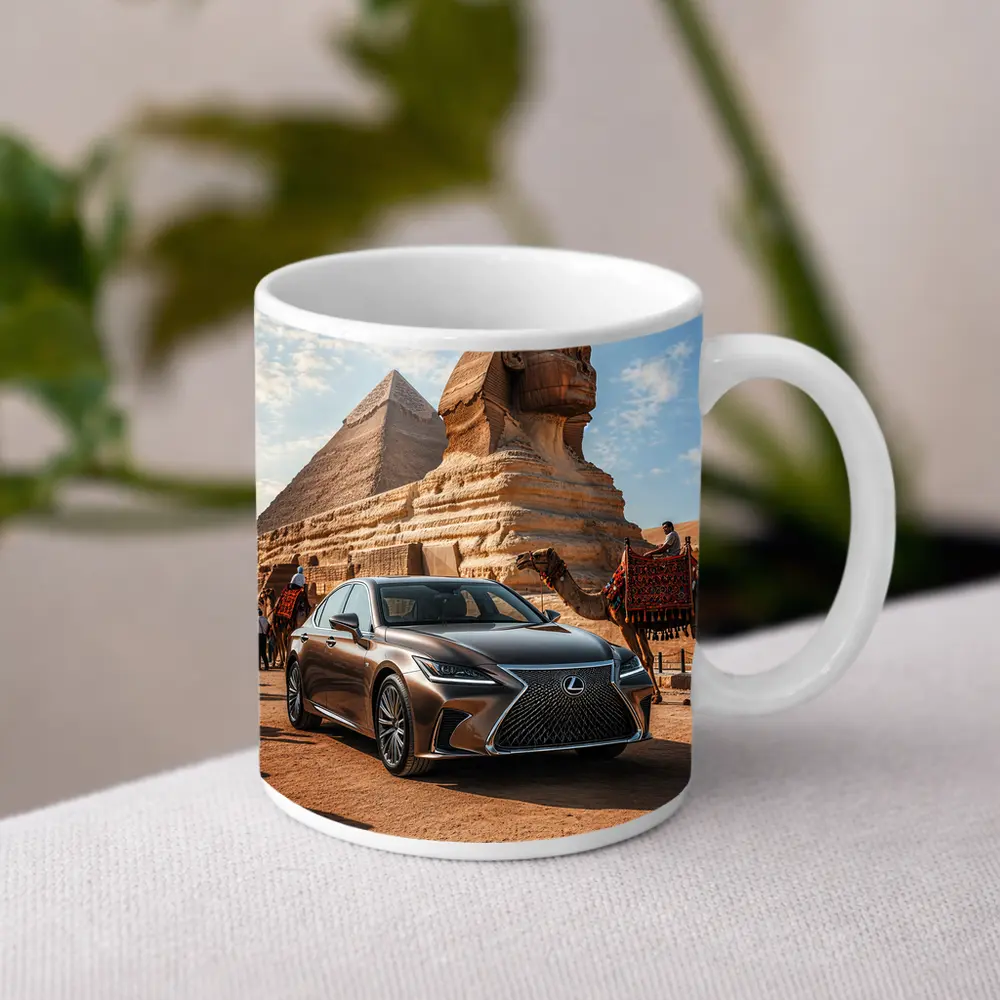Lexus LS Egypt Pyramids Sphinx Desert – Mugs