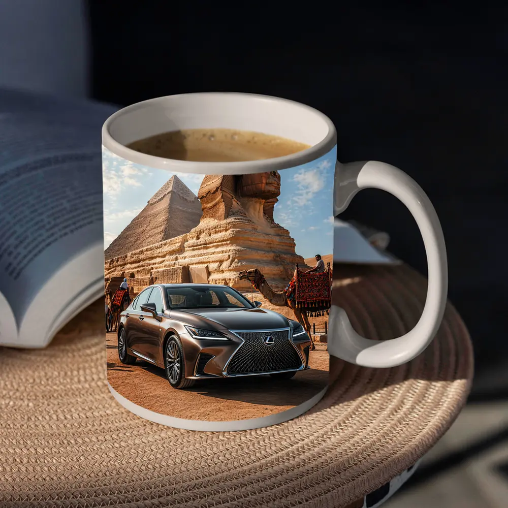 Lexus LS Egypt Pyramids Sphinx Desert – Mugs