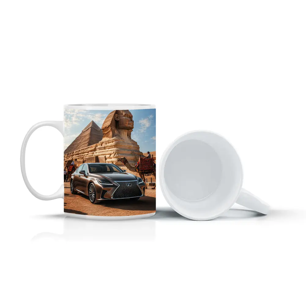 Lexus LS Egypt Pyramids Sphinx Desert – Mugs
