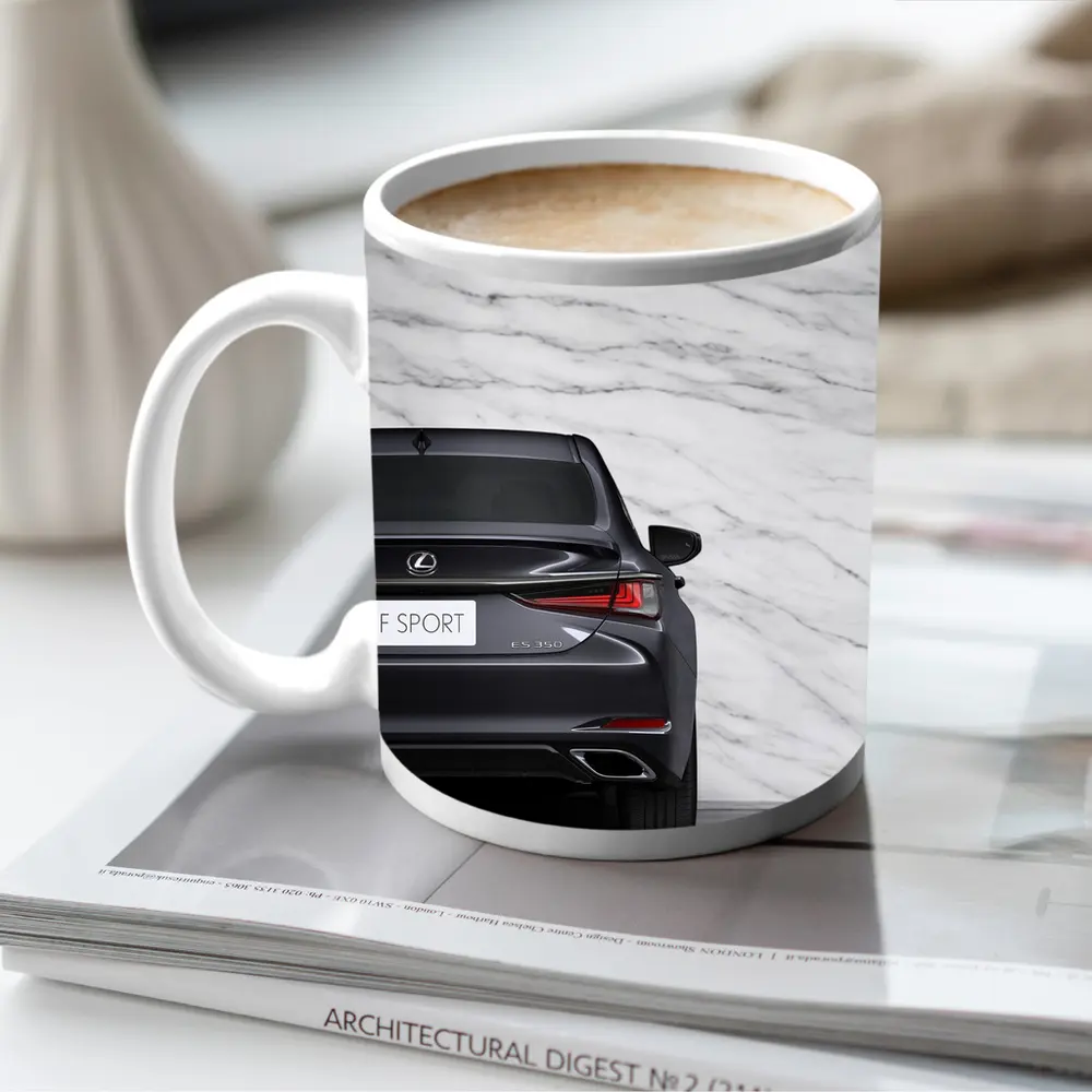 Lexus ES F Sport Marble Background Rear View – Mugs