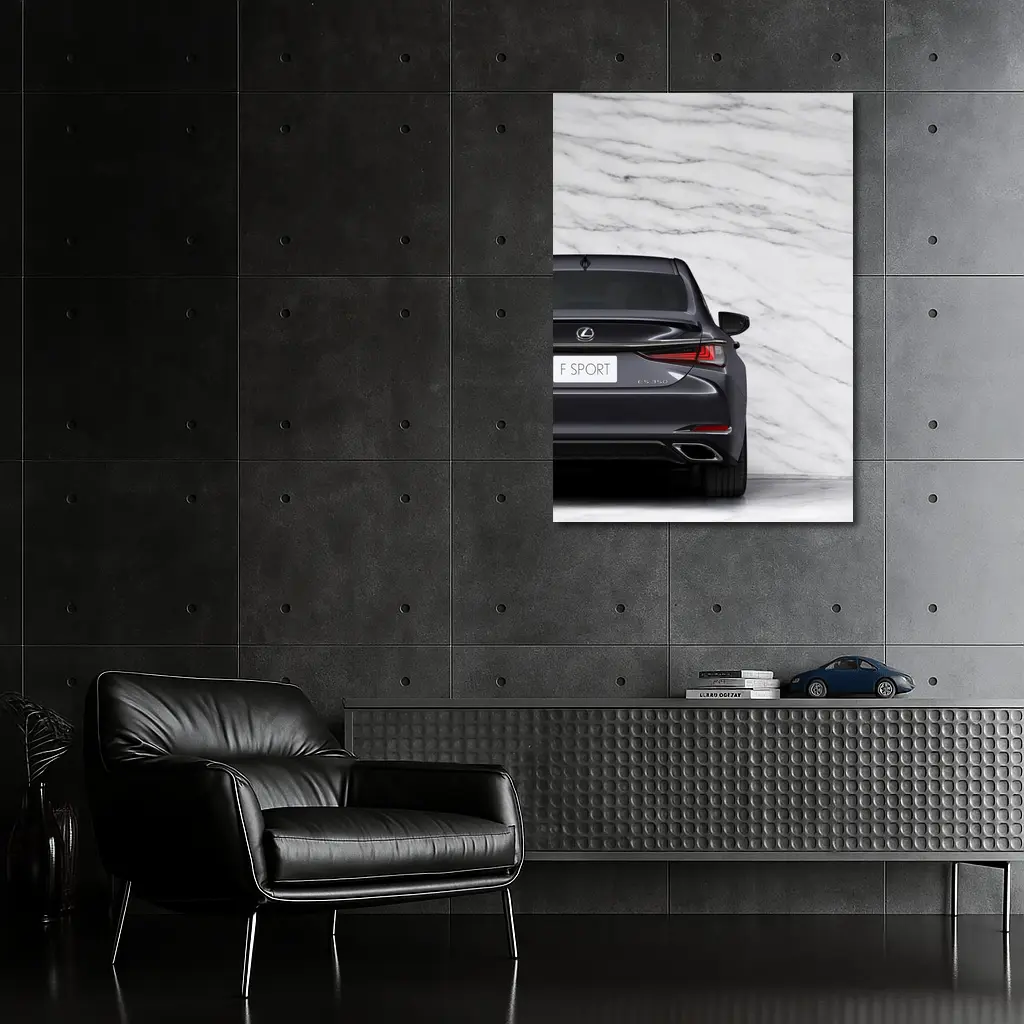 Lexus ES F Sport Marble Background Rear View – Wall Art