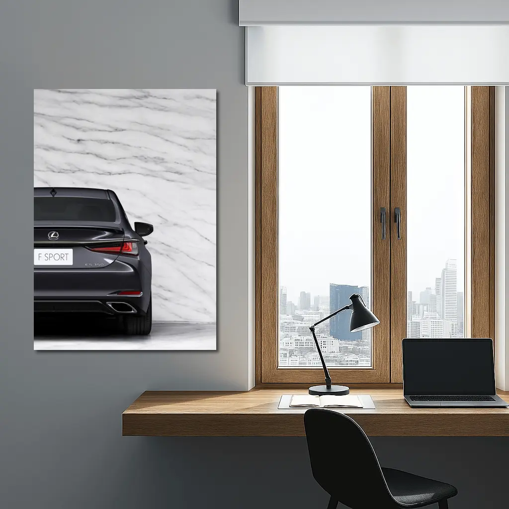 Lexus ES F Sport Marble Background Rear View – Wall Art