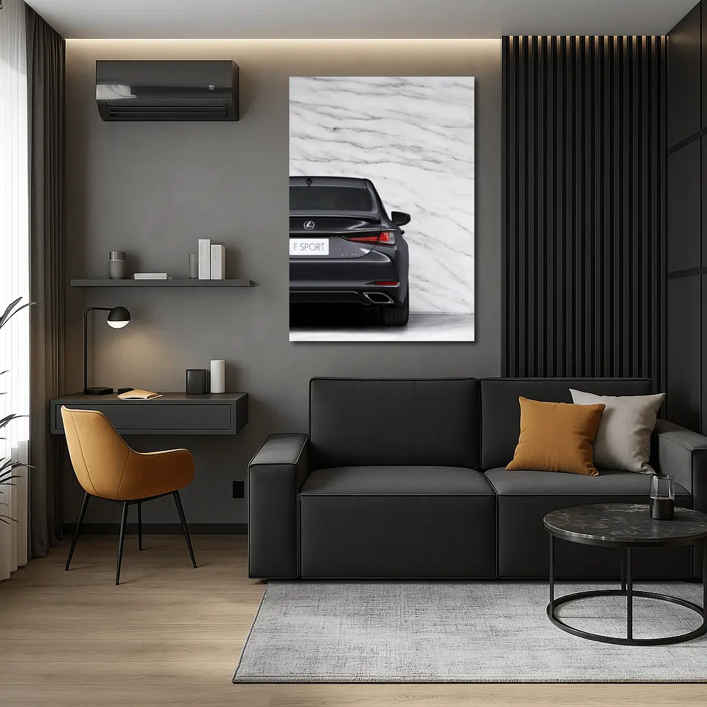 Lexus ES F Sport Marble Background Rear View – Wall Art