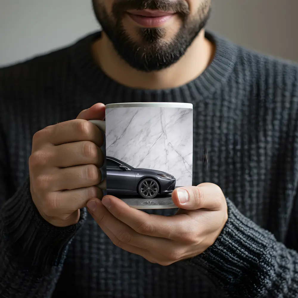 Lexus ES F Sport Gray Marble Background – Mugs