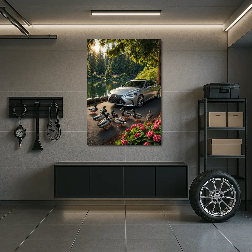 Lexus LS Silver Sedan Lake Forest Ducks – Wall Art