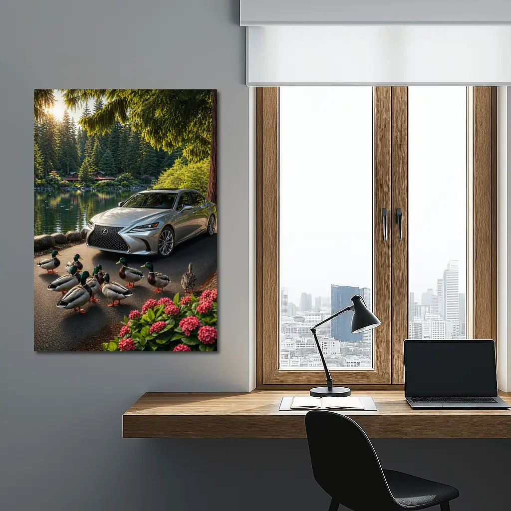 Lexus LS Silver Sedan Lake Forest Ducks – Wall Art