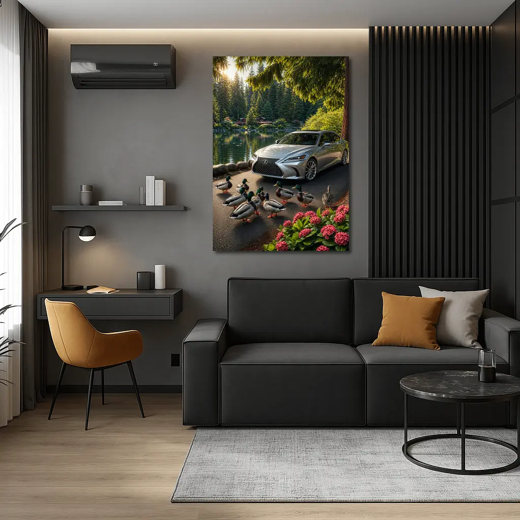 Lexus LS Silver Sedan Lake Forest Ducks – Wall Art