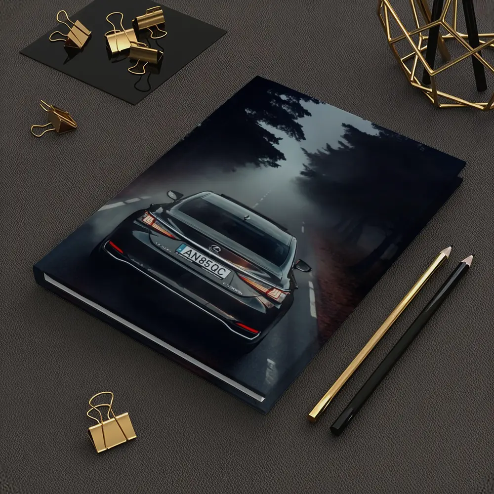 Lexus ES Rear View Foggy Forest Road – Notebooks