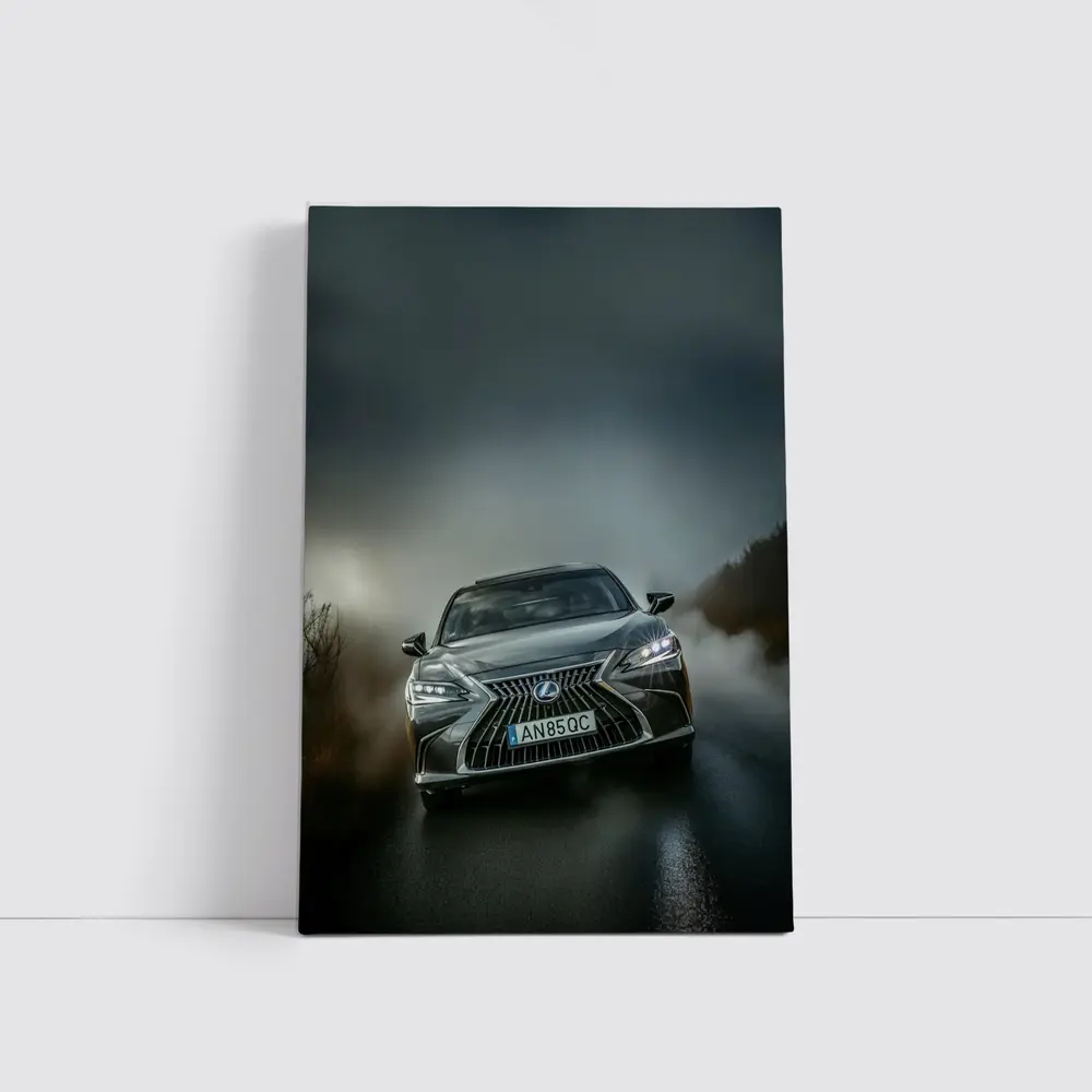 Lexus ES Front View Foggy Road – Wall Art