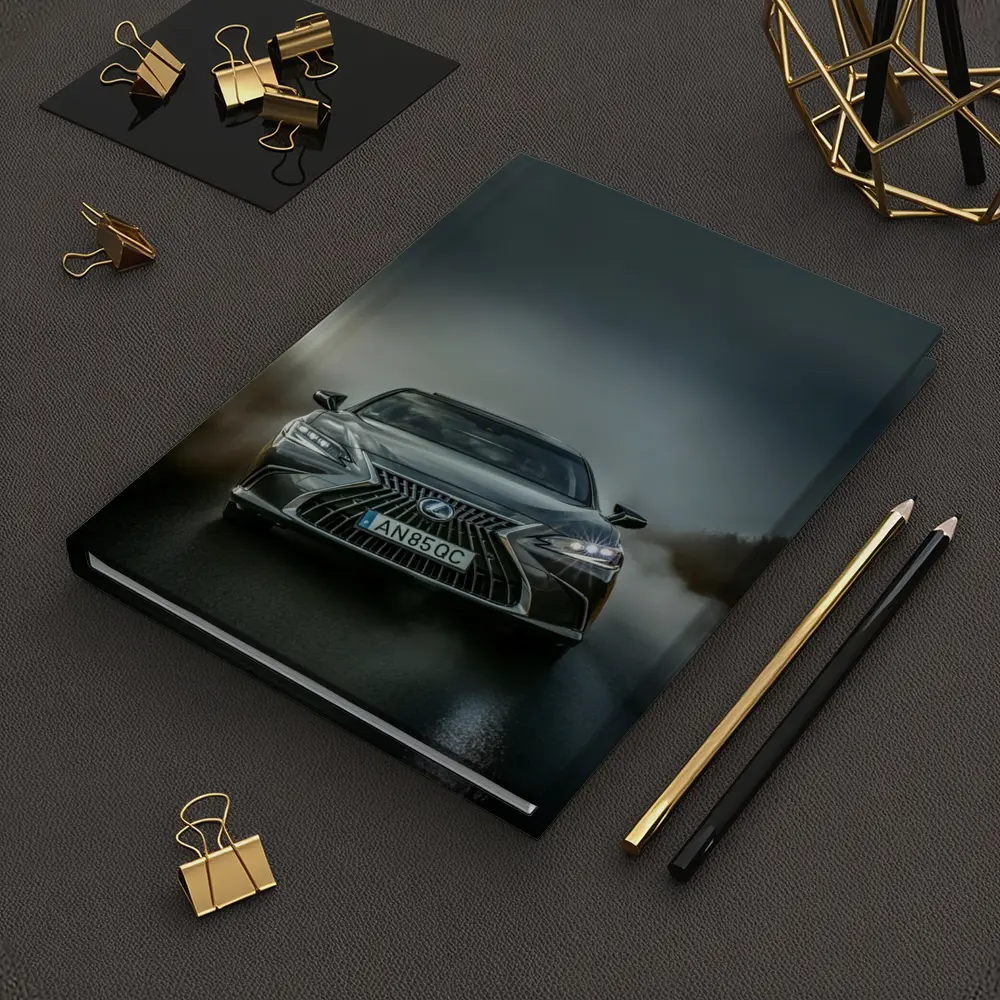 Lexus ES Front View Foggy Road – Notebooks