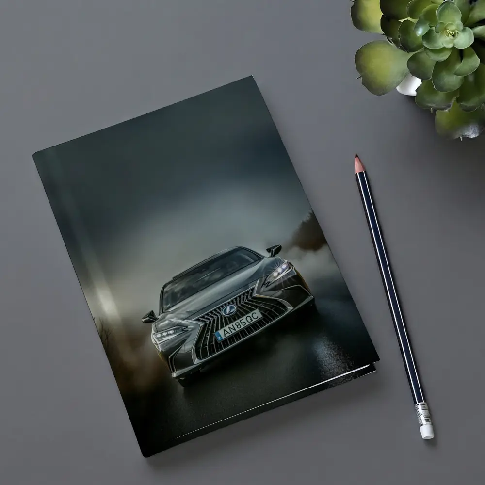 Lexus ES Front View Foggy Road – Notebooks