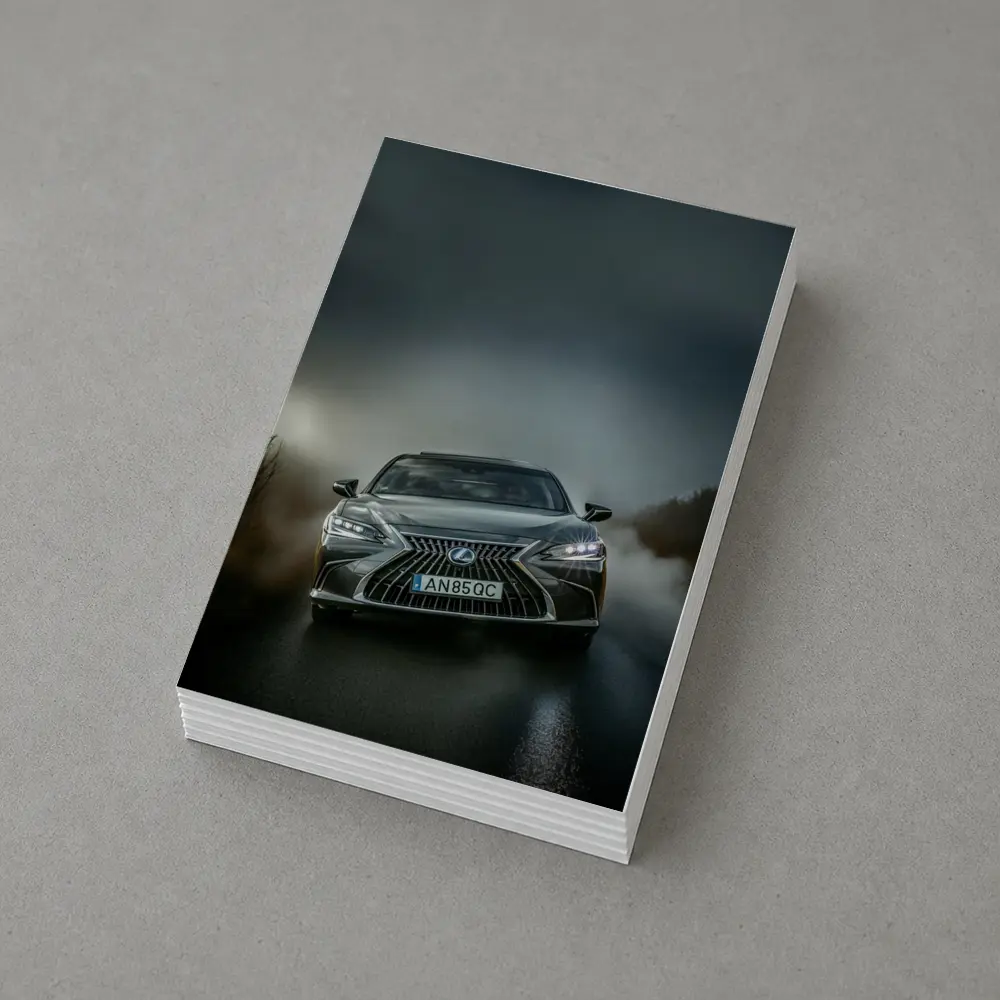 Lexus ES Front View Foggy Road – Postcards
