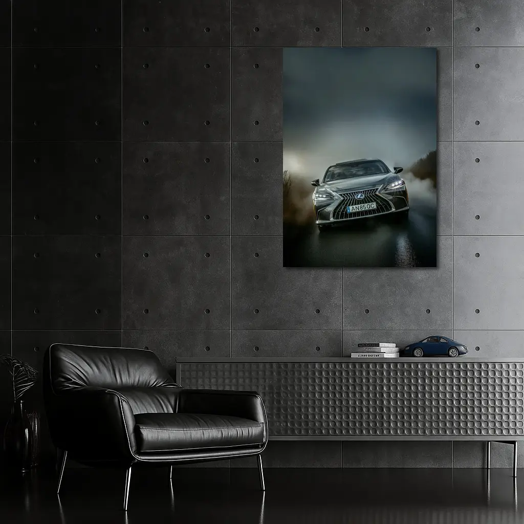 Lexus ES Front View Foggy Road – Wall Art