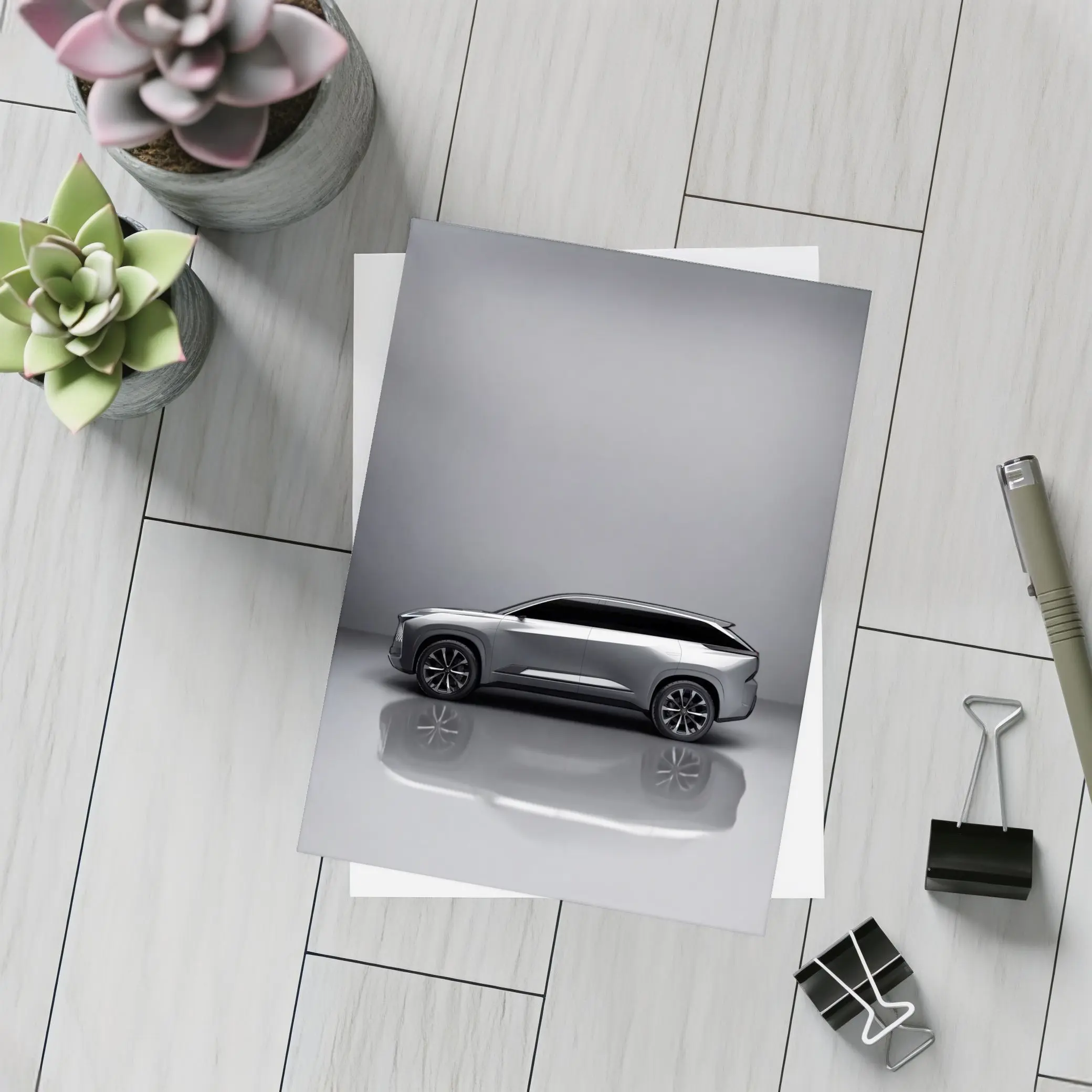 Lexus Electrified SUV Gray Studio Side Profile – Postcards