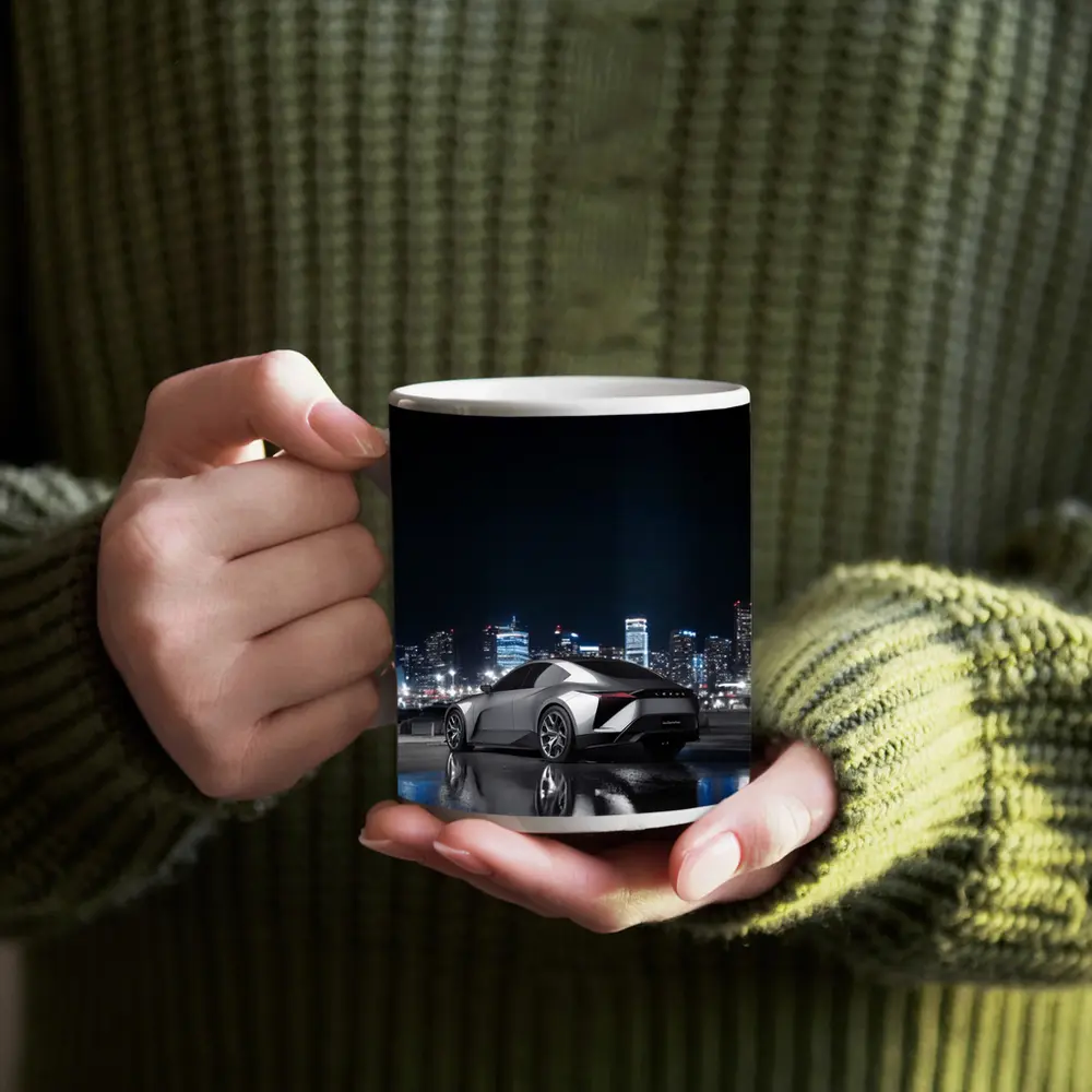 Lexus Concept Car Silver City Night – Mugs