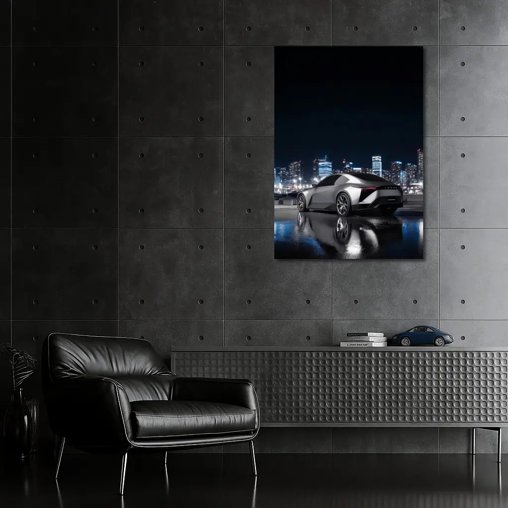 Lexus Concept Car Silver City Night – Wall Art