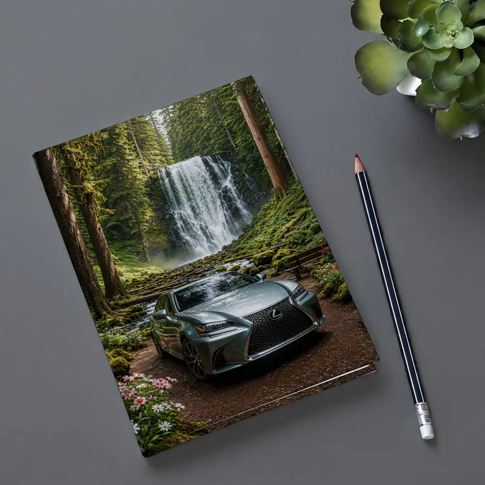 Lexus GS Silver Sedan Forest Waterfall – Notebooks