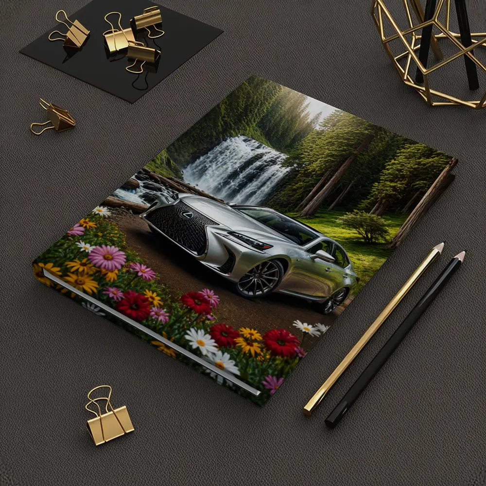 Lexus GS Silver Sedan Waterfall Forest – Notebooks
