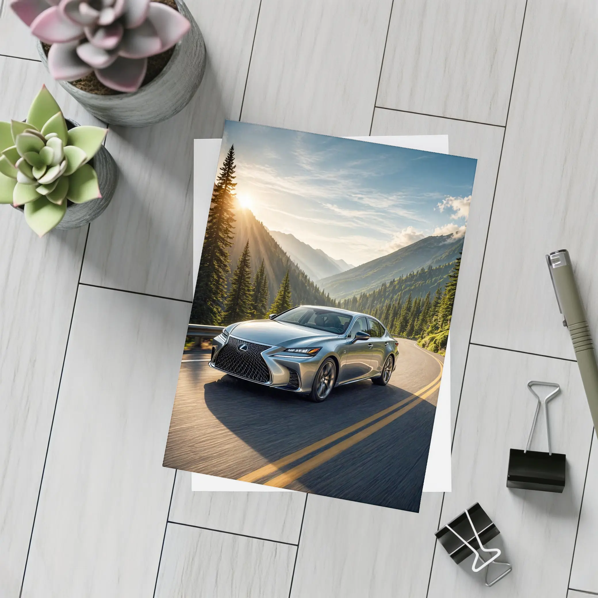 Lexus GS Sedan Mountain Road Sunset Drive – Postcards
