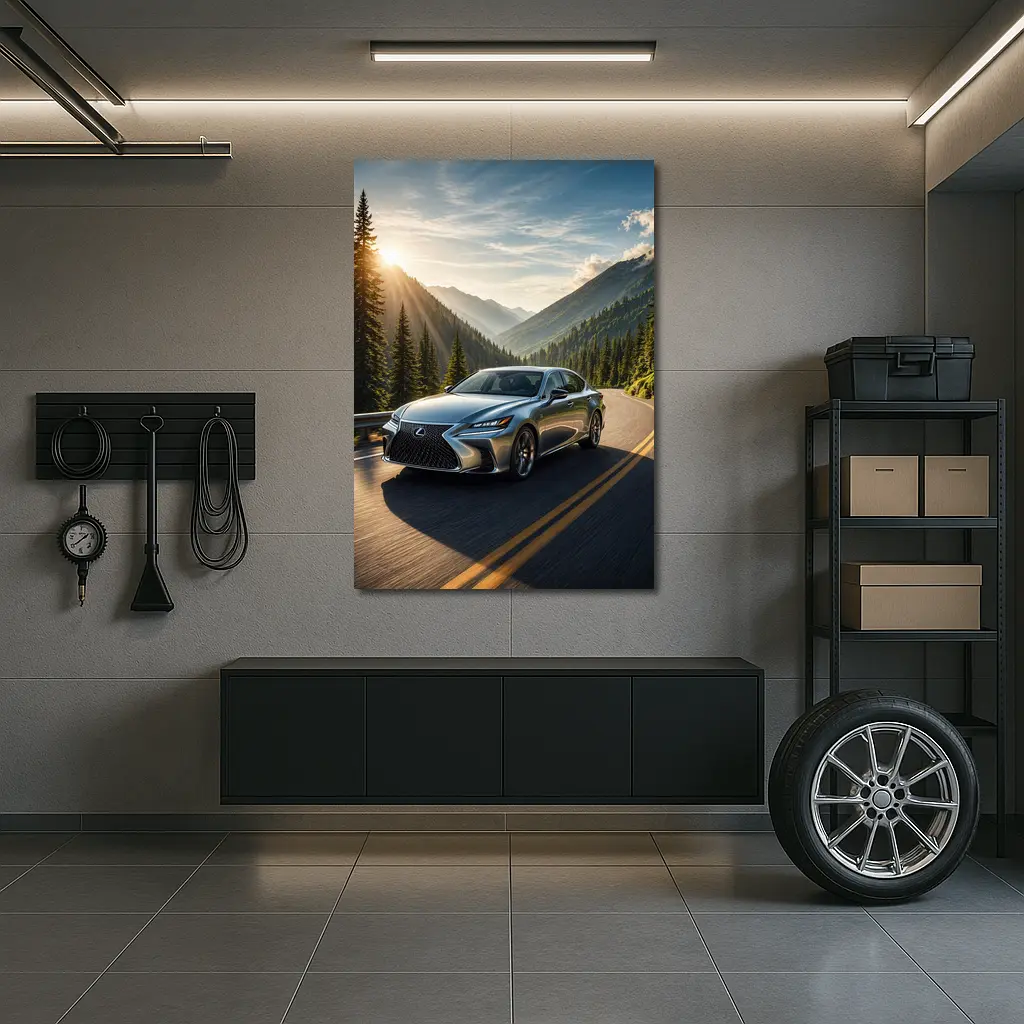 Lexus GS Sedan Mountain Road Sunset Drive – Wall Art