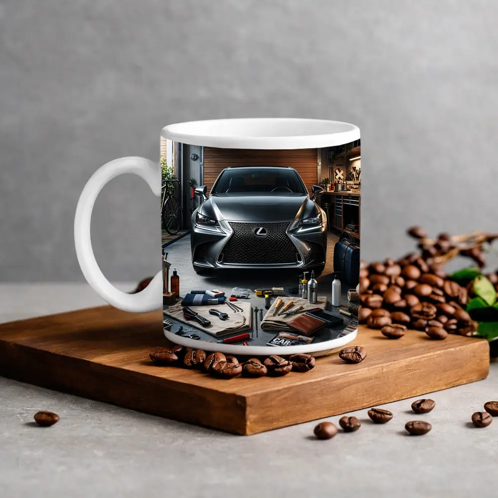 Lexus GS Dark Gray Garage Detail Scene – Mugs