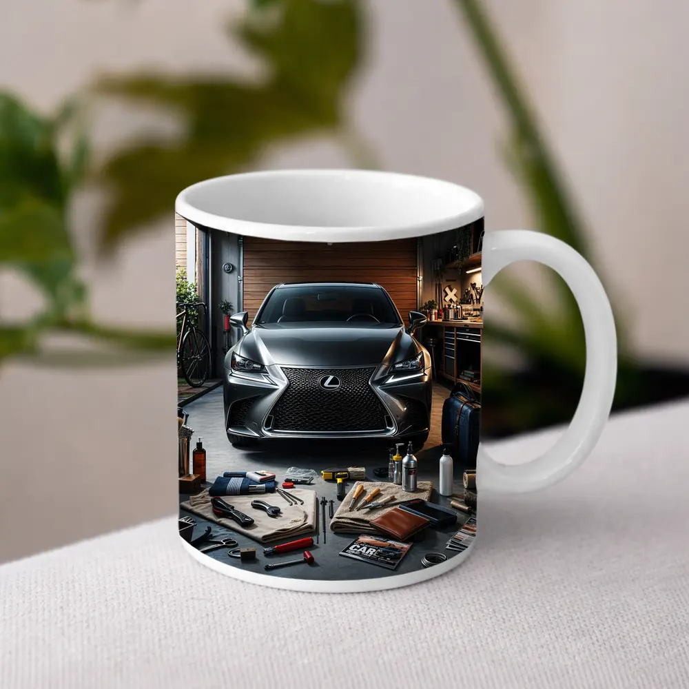 Lexus GS Dark Gray Garage Detail Scene – Mugs