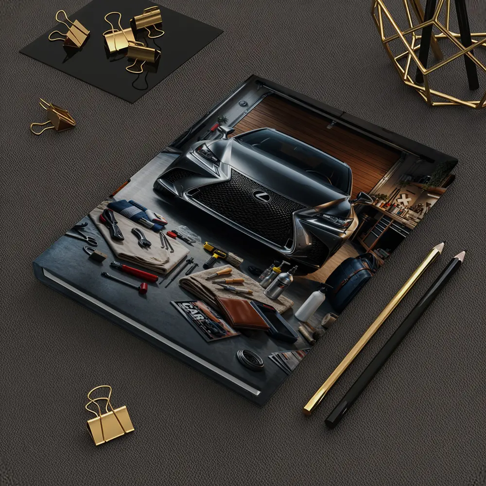 Lexus GS Dark Gray Garage Detail Scene – Notebooks