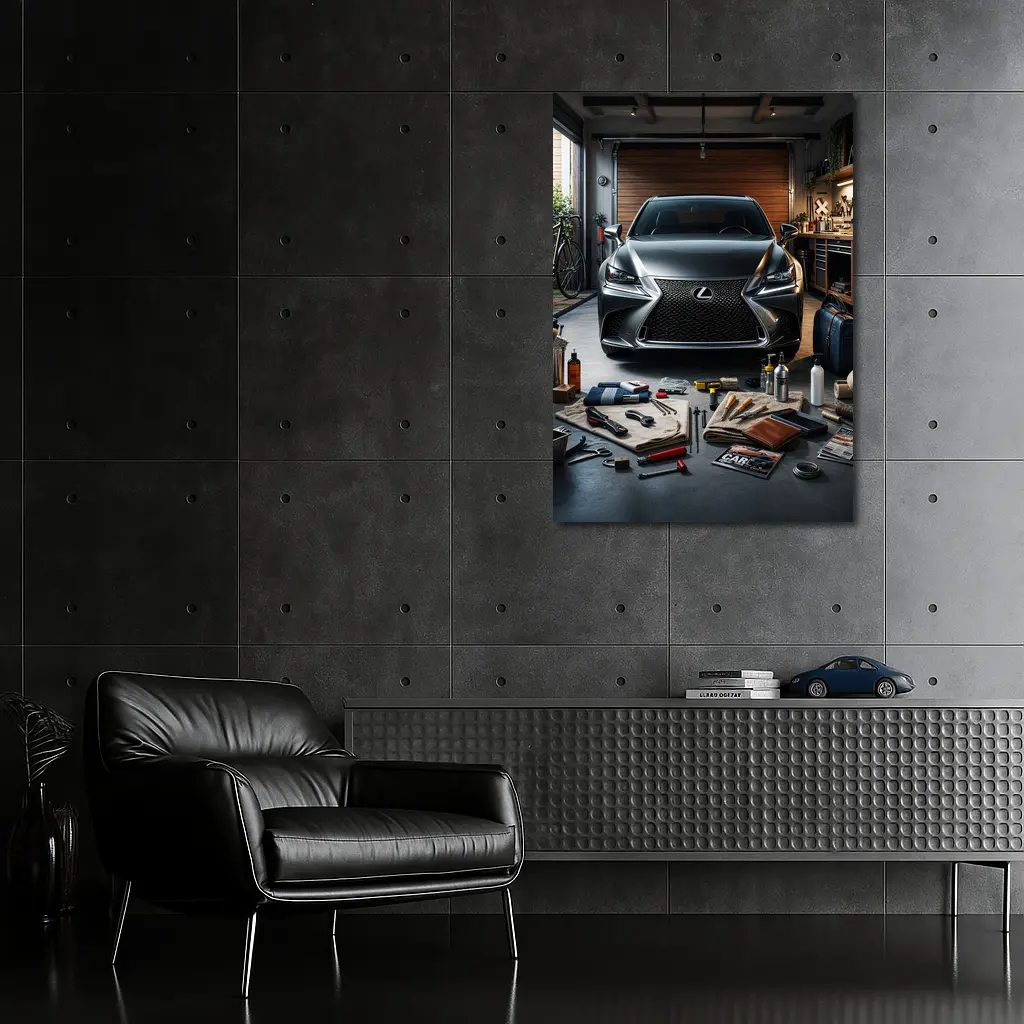 Lexus GS Dark Gray Garage Detail Scene – Wall Art