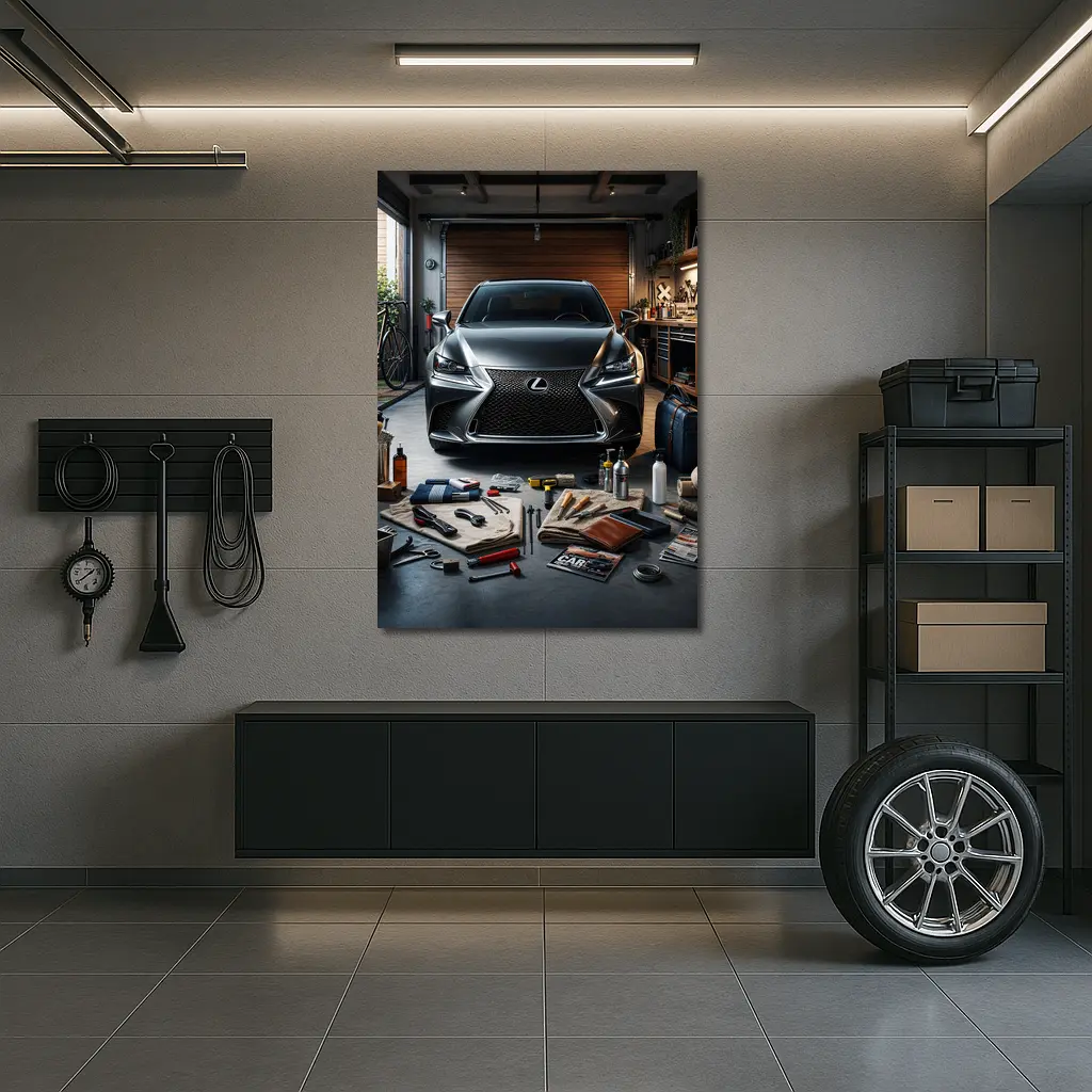 Lexus GS Dark Gray Garage Detail Scene – Wall Art