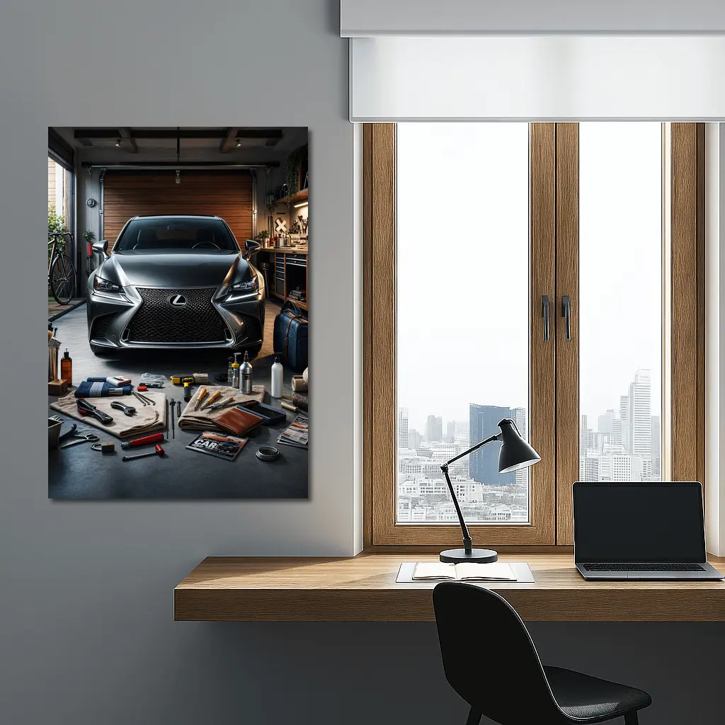 Lexus GS Dark Gray Garage Detail Scene – Wall Art