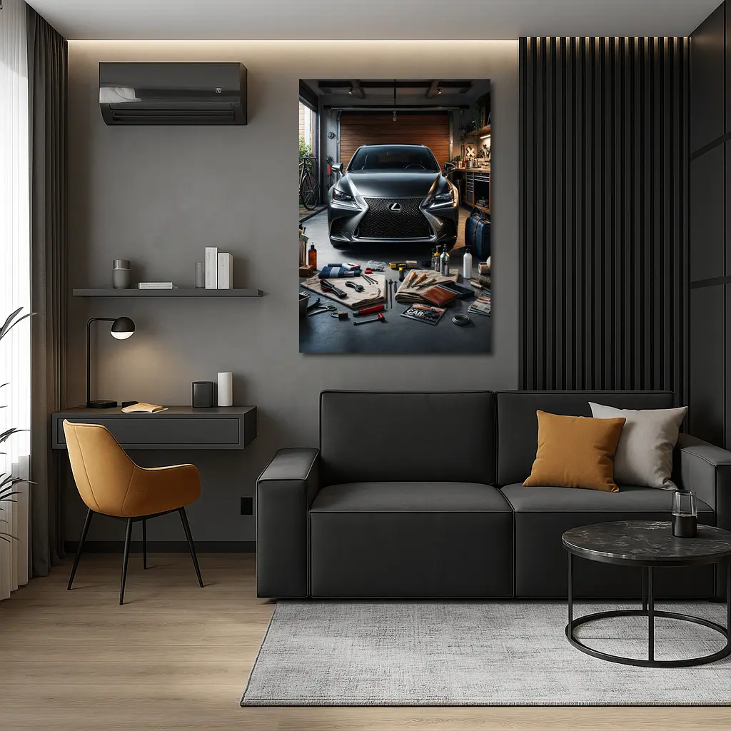 Lexus GS Dark Gray Garage Detail Scene – Wall Art