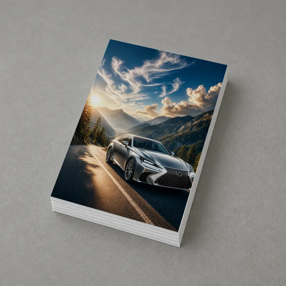 Lexus GS Silver Sedan Mountain Road Drive – Postcards