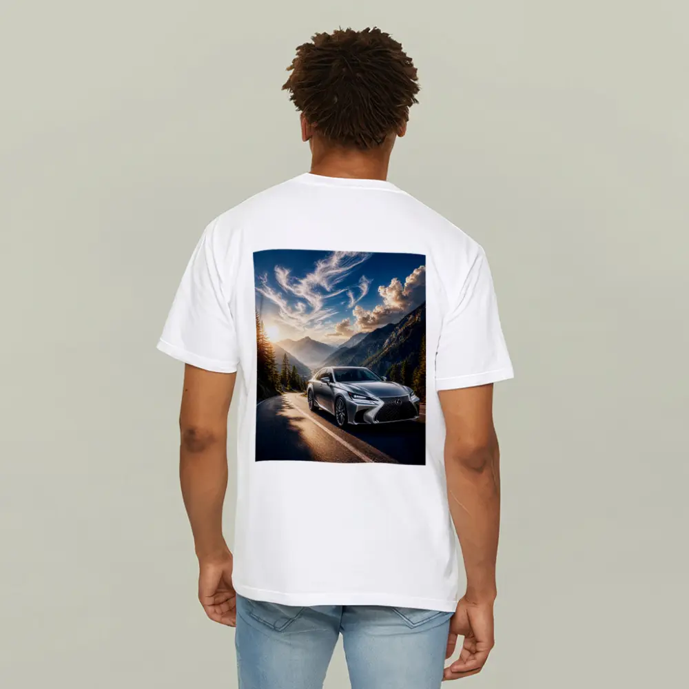 Lexus GS Silver Sedan Mountain Road Drive – T-Shirts