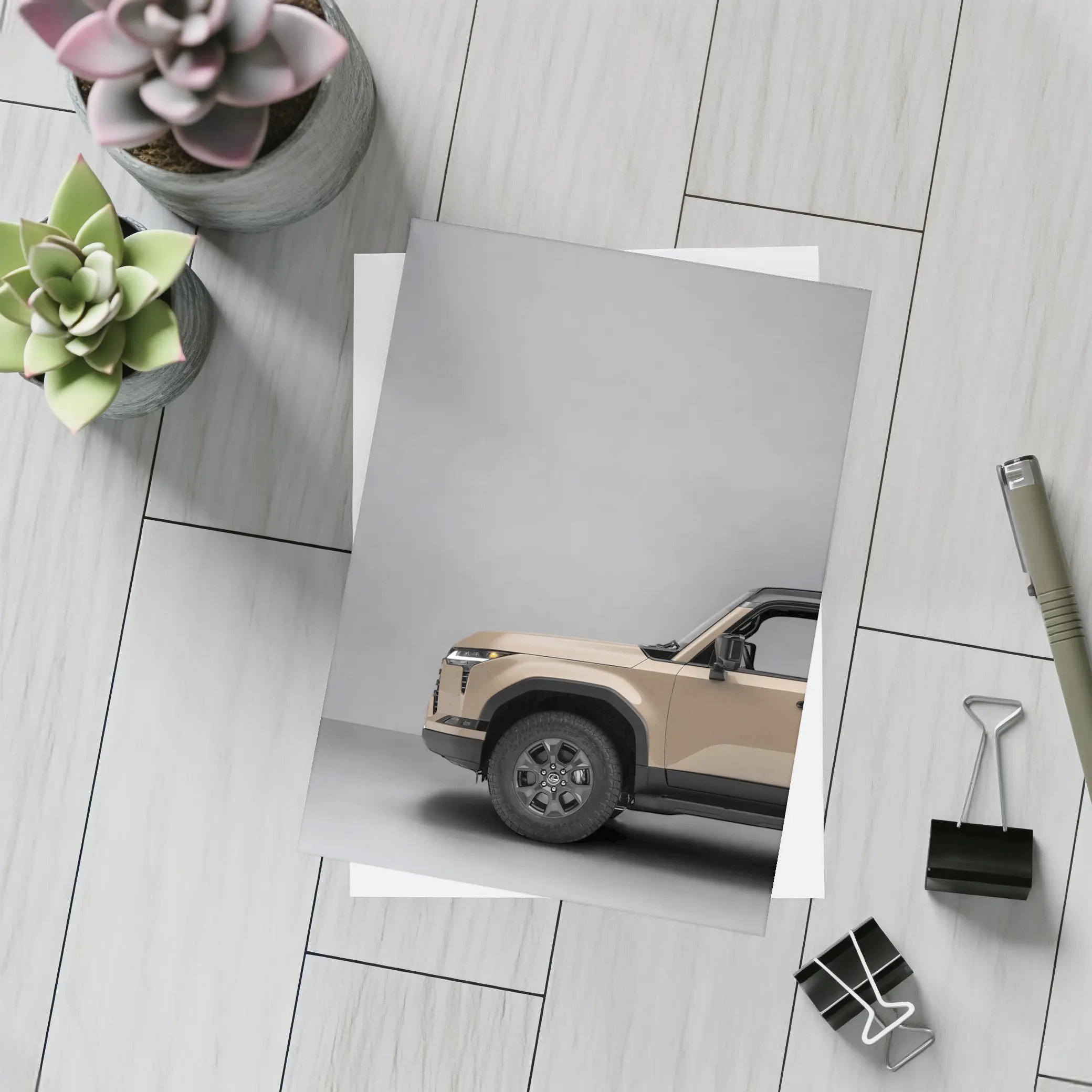 Lexus GX Desert Tan Studio Gray Background – Postcards