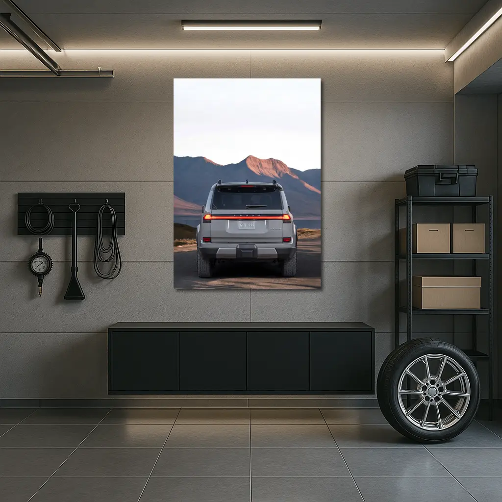 Lexus GX Rear View Mountain Desert Road – Wall Art