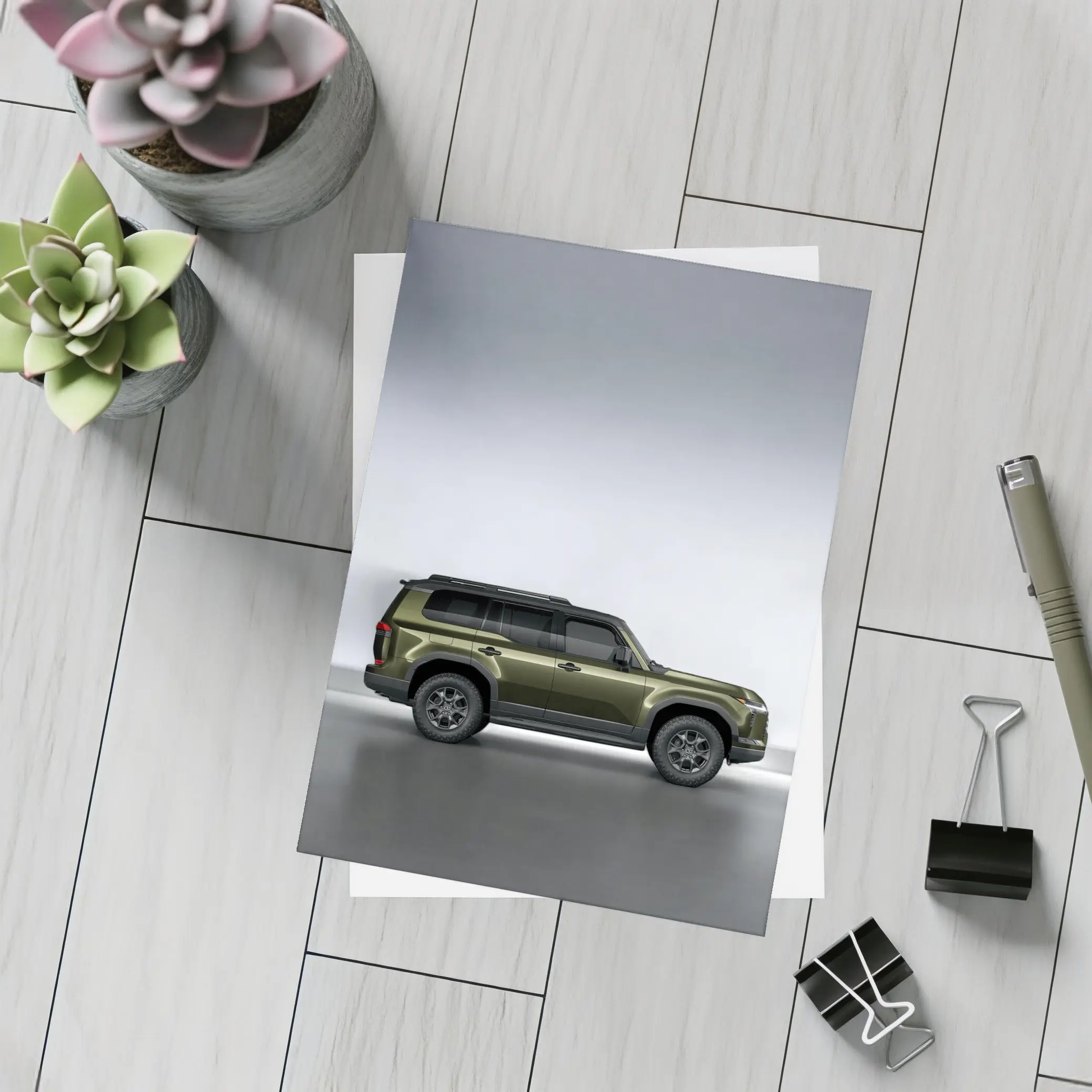 Lexus GX550 Olive Green SUV Studio Shot – Postcards