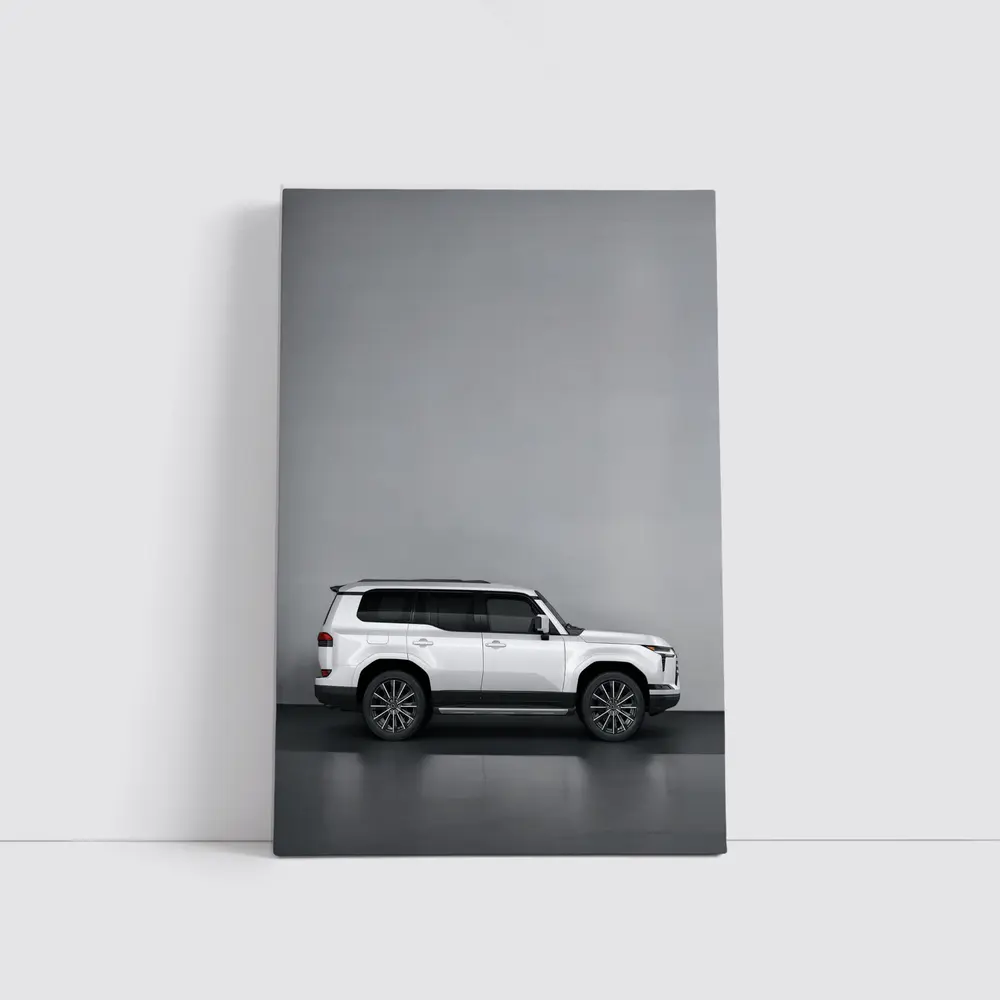 Lexus GX White SUV Gray Studio Background – Wall Art