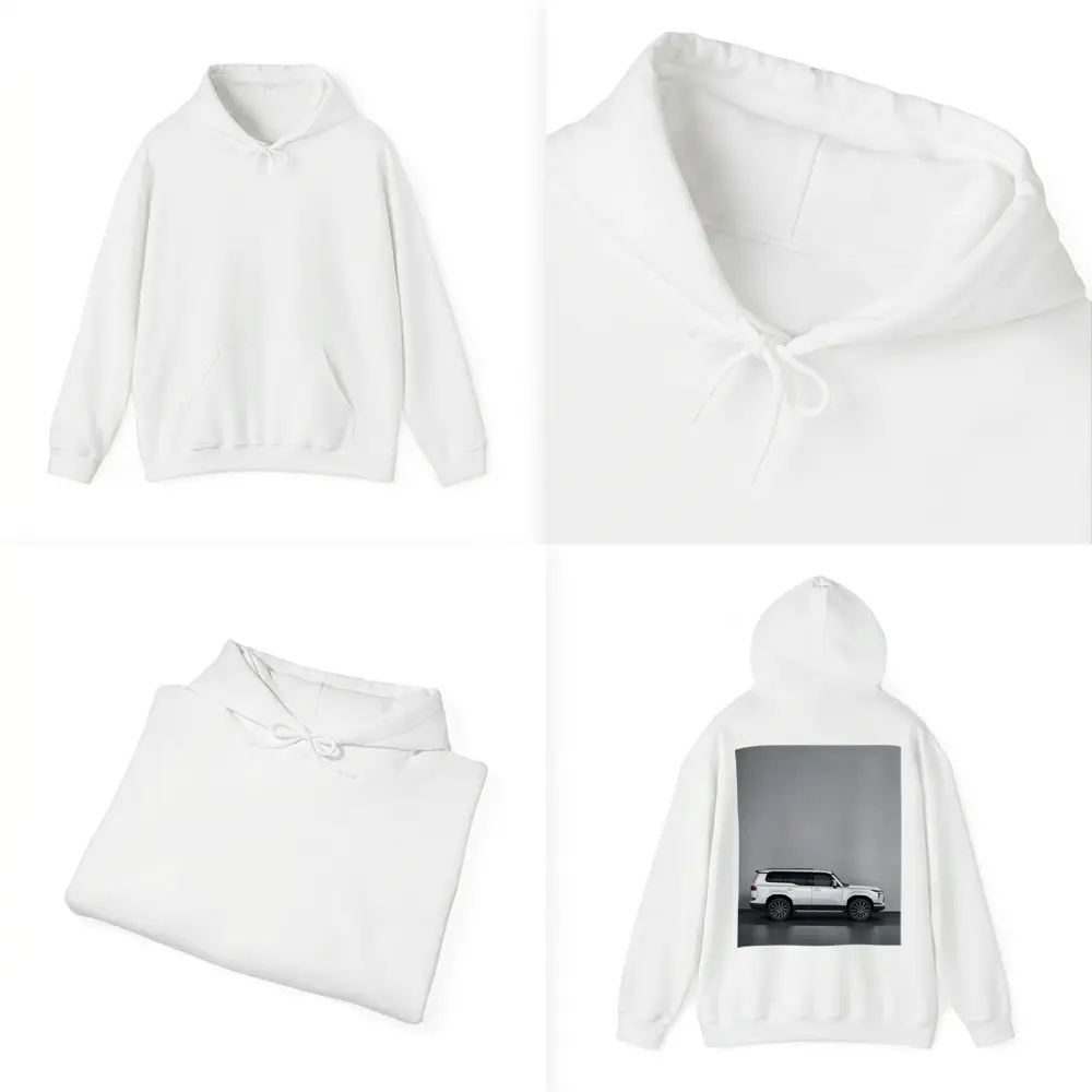 Lexus GX White SUV Gray Studio Background – Hoodies