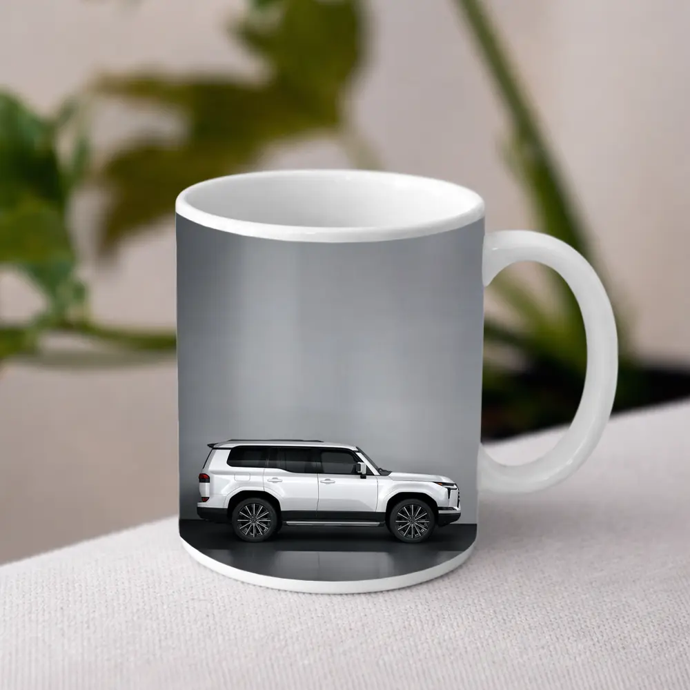 Lexus GX White SUV Gray Studio Background – Mugs