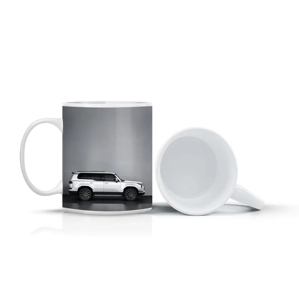 Lexus GX White SUV Gray Studio Background – Mugs