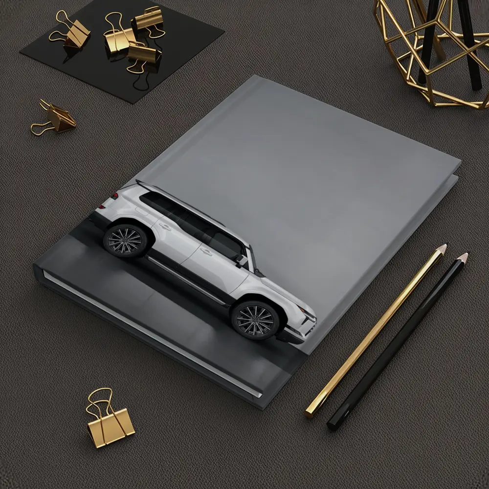 Lexus GX White SUV Gray Studio Background – Notebooks