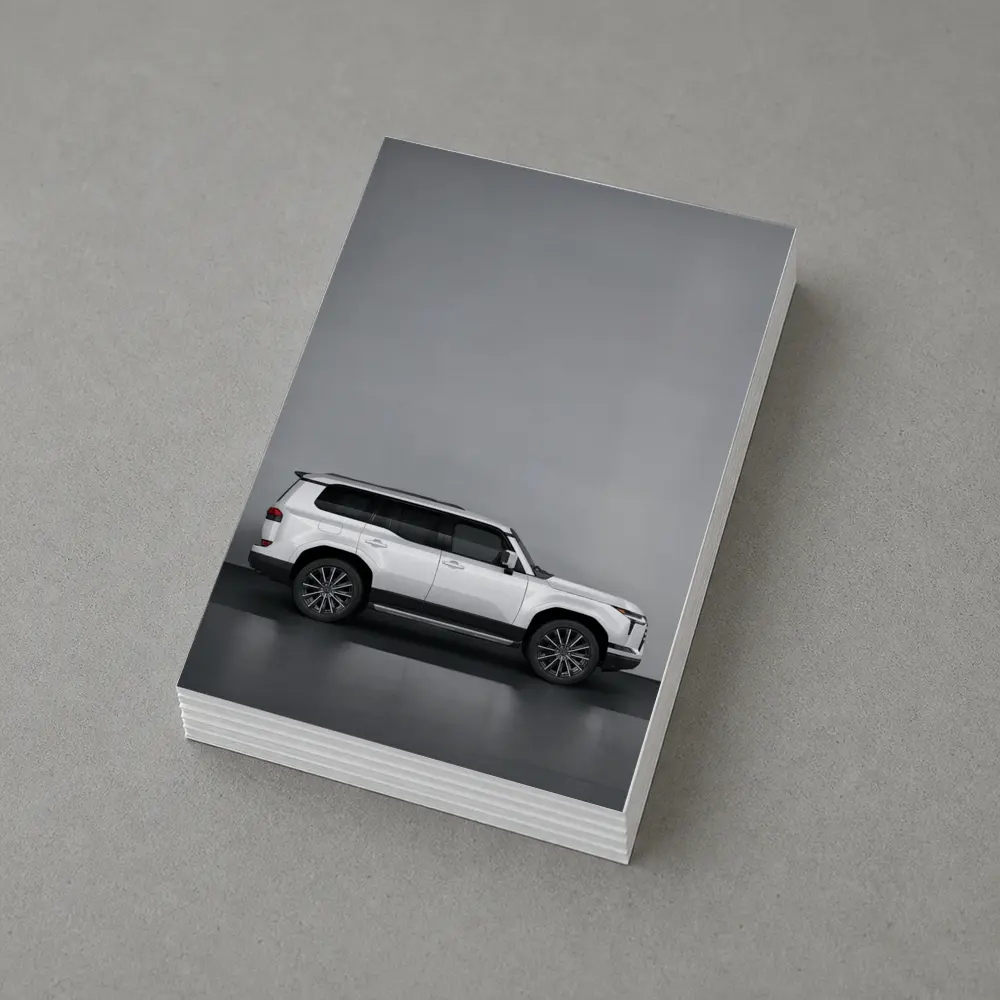 Lexus GX White SUV Gray Studio Background – Postcards