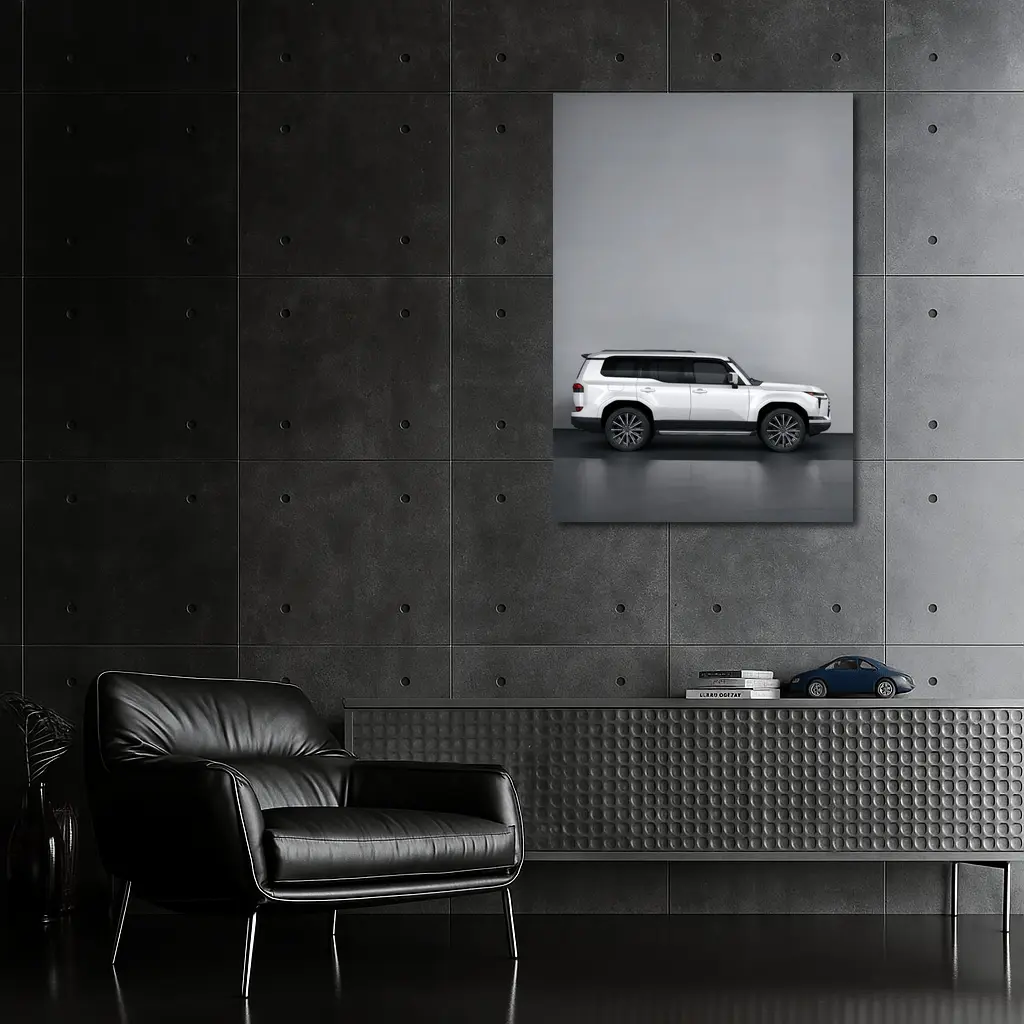 Lexus GX White SUV Gray Studio Background – Wall Art