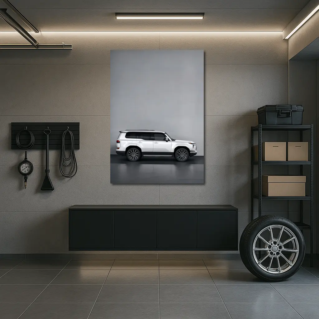 Lexus GX White SUV Gray Studio Background – Wall Art