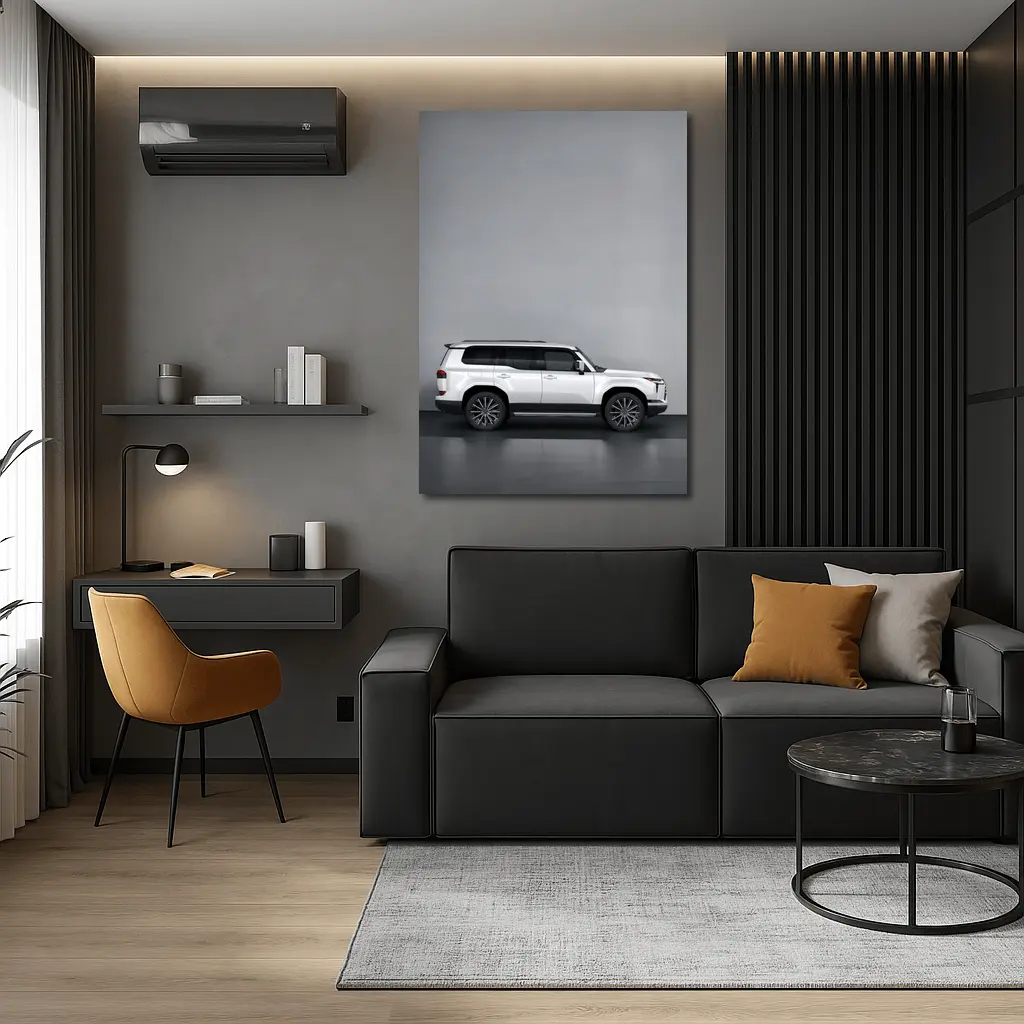 Lexus GX White SUV Gray Studio Background – Wall Art