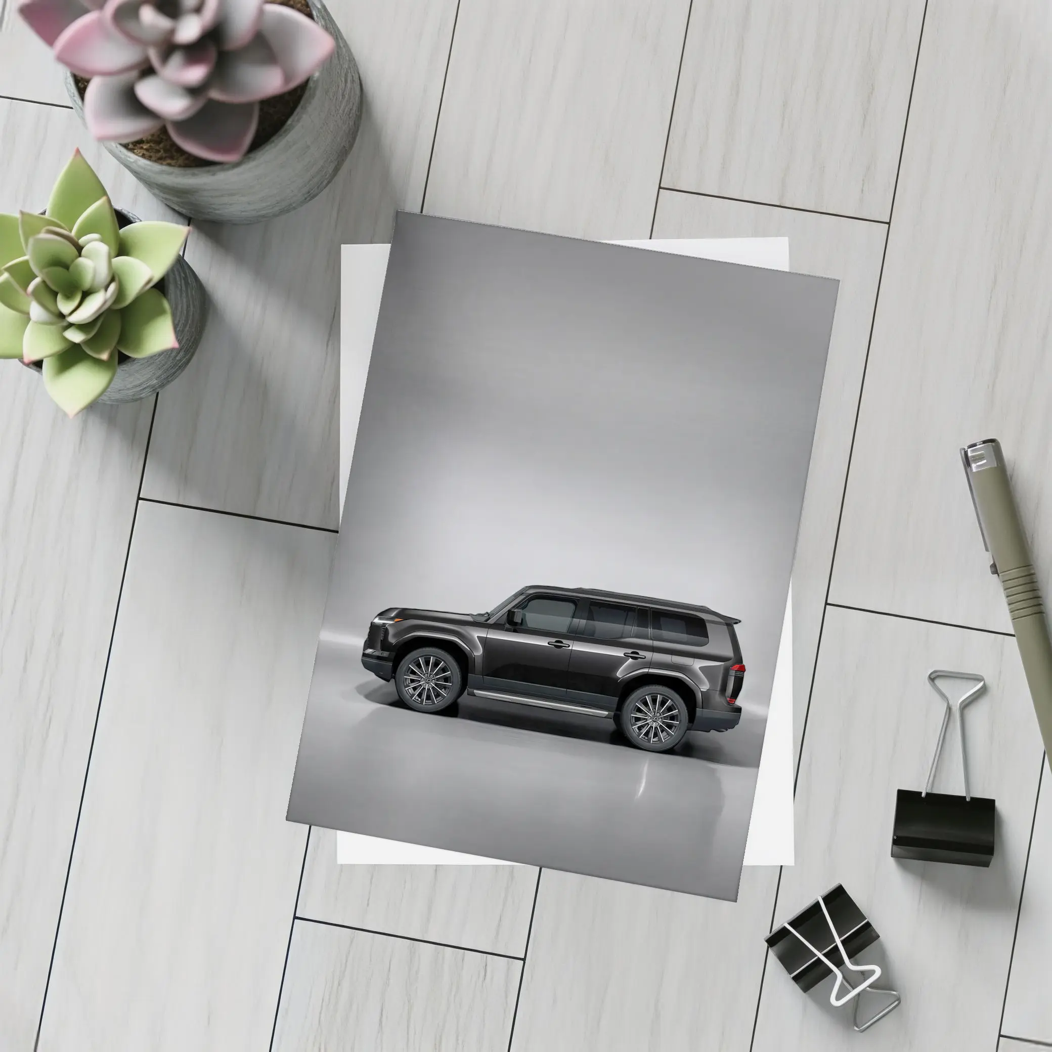 Lexus GX Black SUV Studio Gray Background – Postcards