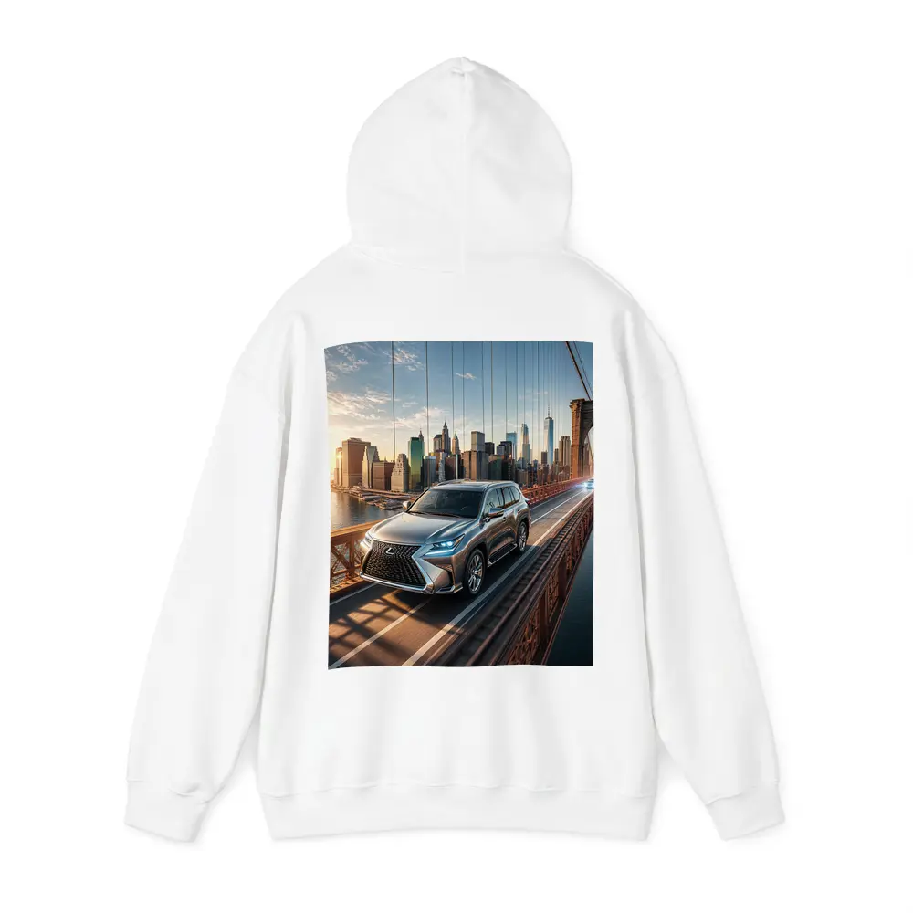 Lexus GX Silver SUV Brooklyn Bridge Skyline – Hoodies