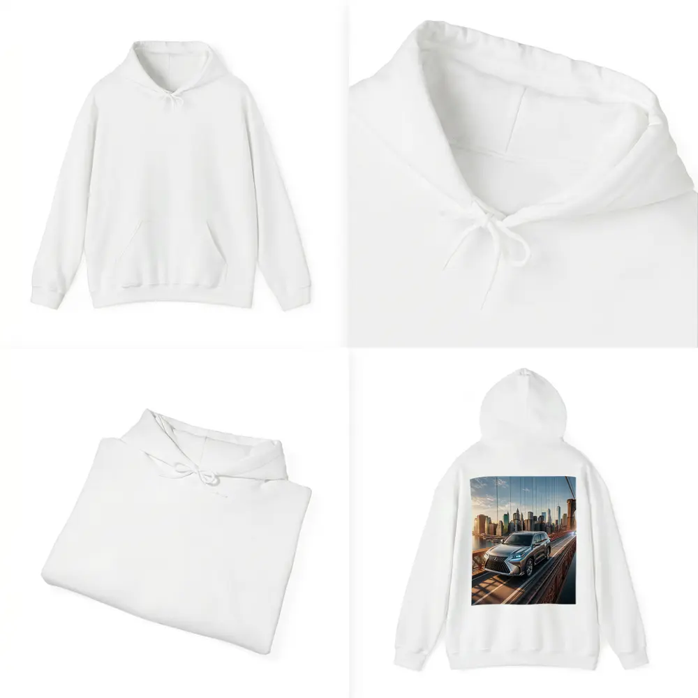 Lexus GX Silver SUV Brooklyn Bridge Skyline – Hoodies